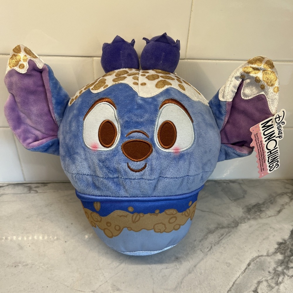 Just Play Disney Munchlings Large Scented Blueberry Crumble Stitch Plush 10"